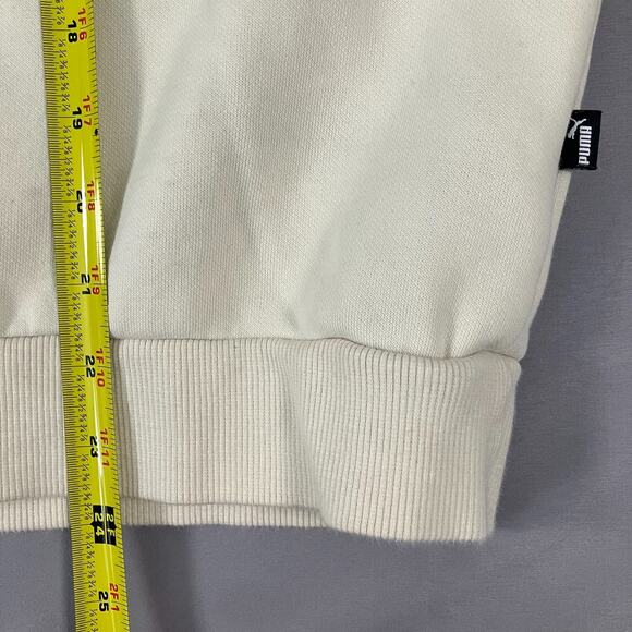 Puma Essentials Hoodie Women's Large Cream Beige Pullover Sweatshirt Logo - Picture 4 of 14